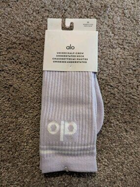 ALO Yoga Unisex Half-Crew Socks Light Purple One Size